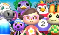 Rosie and her villagers on her Moonbeam island in New Leaf.