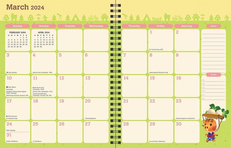 File:Animal Crossing- New Horizons 16-month September 2023-December 2024 Weekly Monthly Planner (Inside March Month).jpg